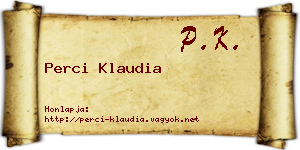 Perci Klaudia névjegykártya